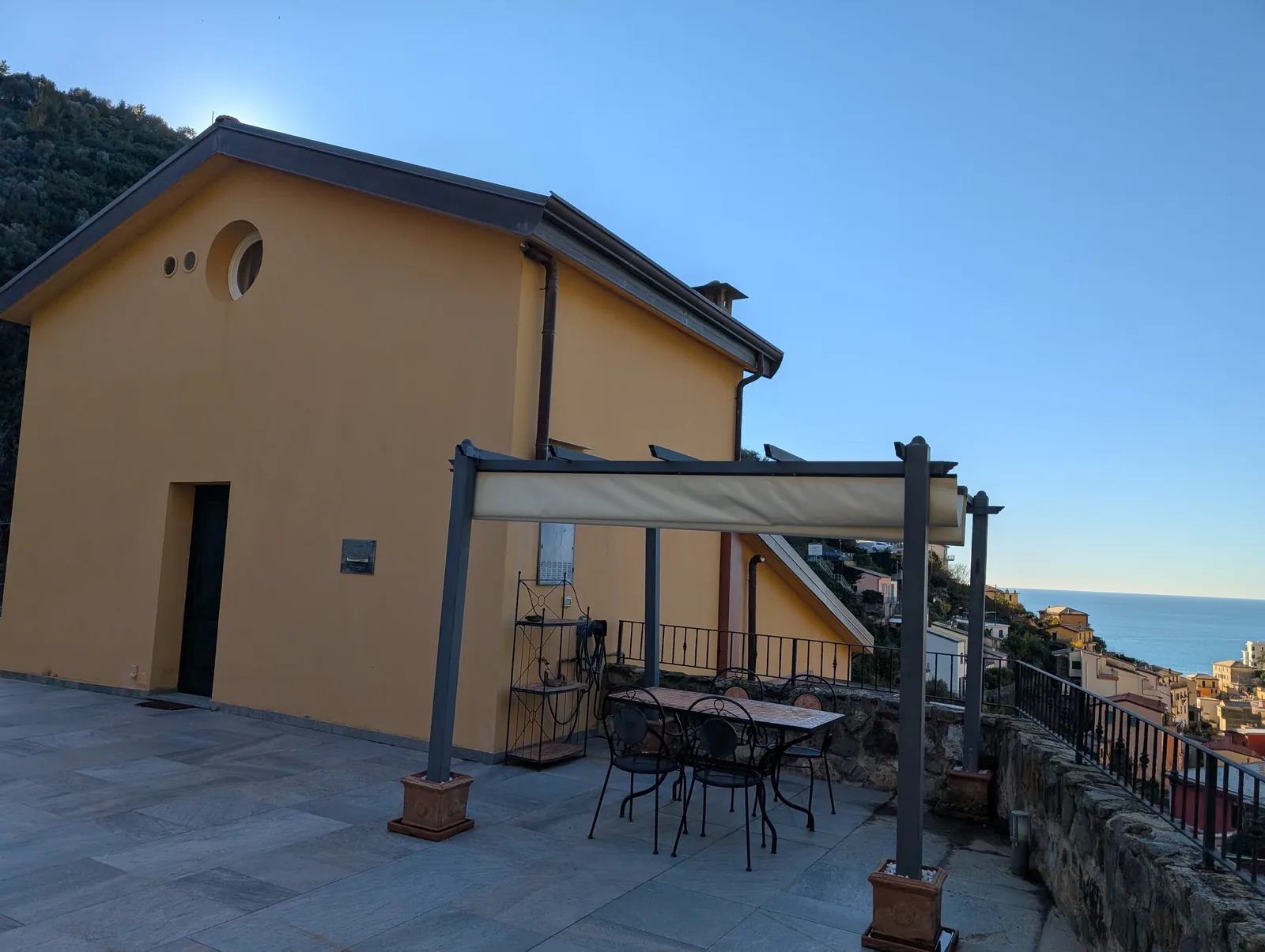 The private terrace at Mythos, one of the Estate Riomaggiore apartments
